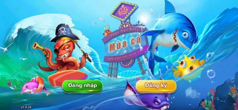 Giao diện cuốn hút mở đầu của game Bắn cá H5 với thiết kế đẹp mắt